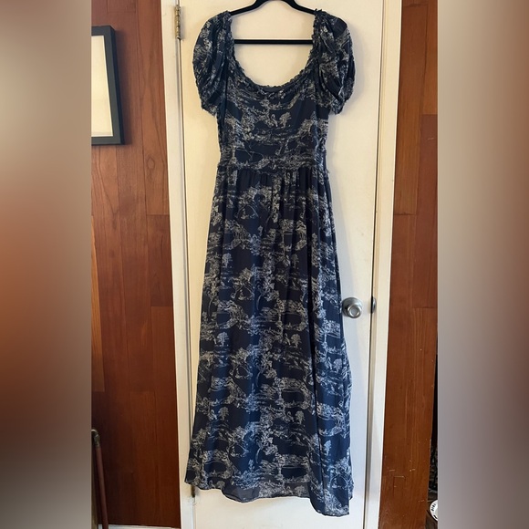 LoveShackFancy Dress Bridget Frayed Maxi in Blue Storm - Picture 3 of 13